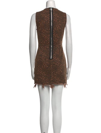 Denim x Alexander Wang Animal Print Midi Length Dress