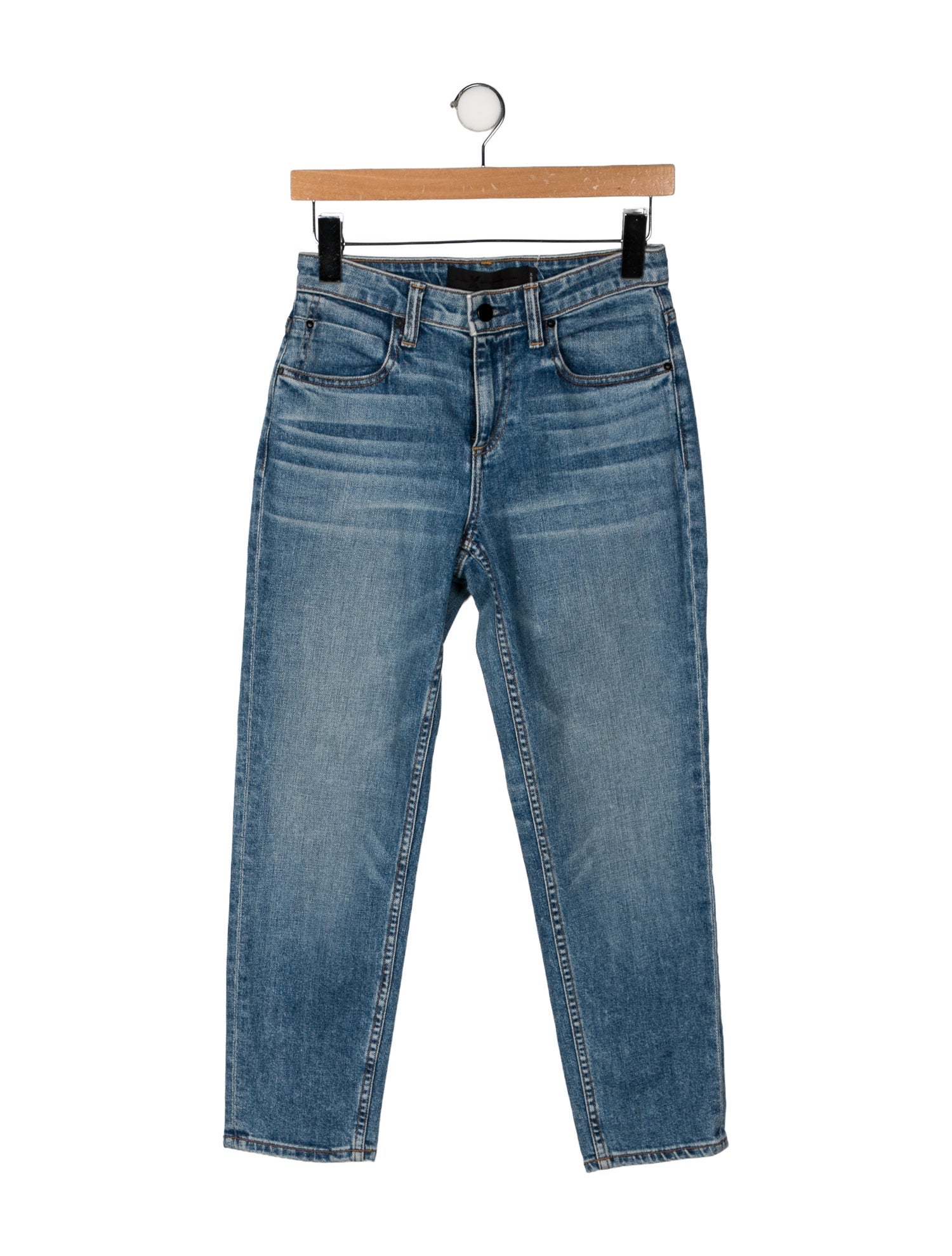 Denim x Alexander Wang Mid-Rise Straight Leg Jeans