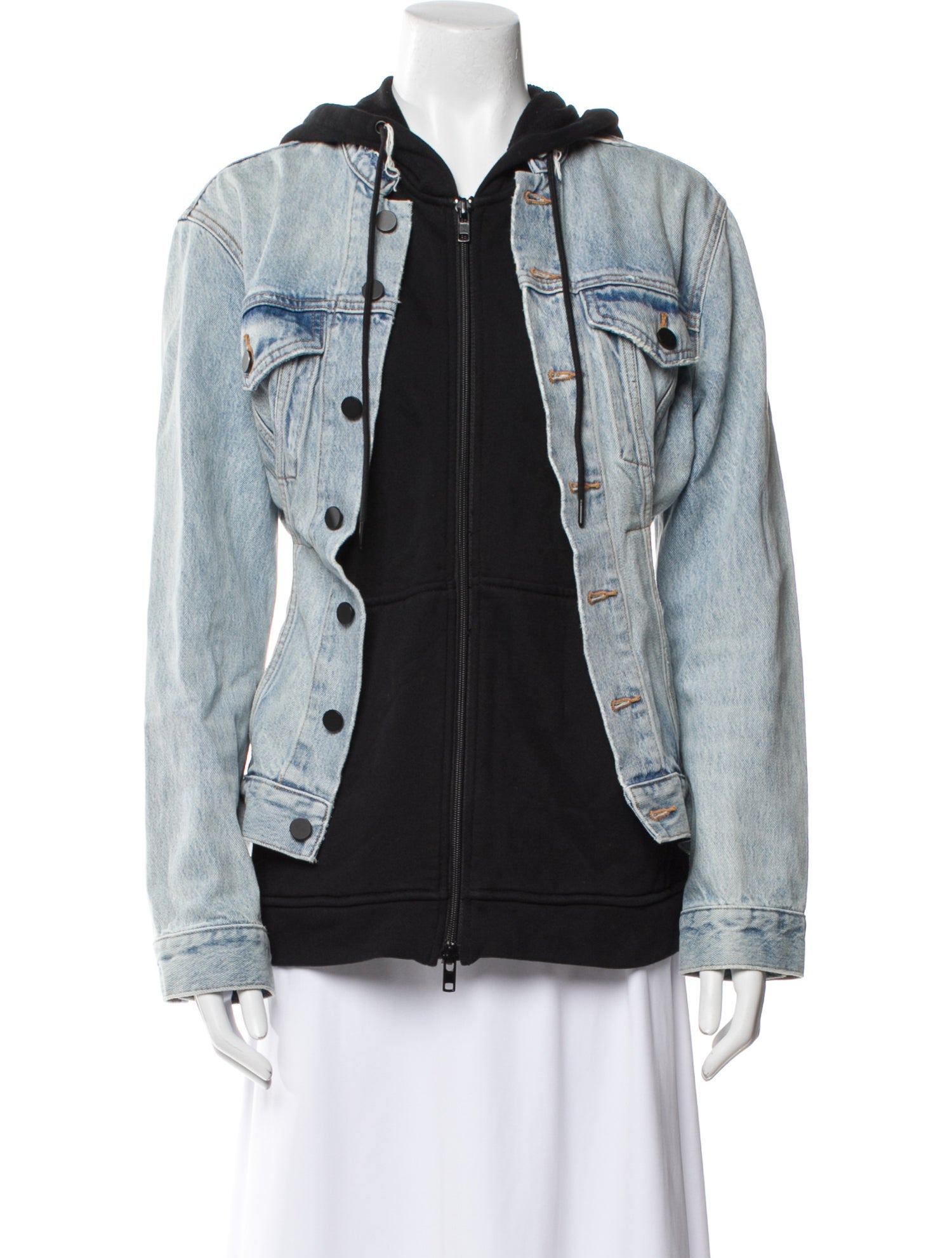 Denim x Alexander Wang Colorblock Pattern Denim Jacket