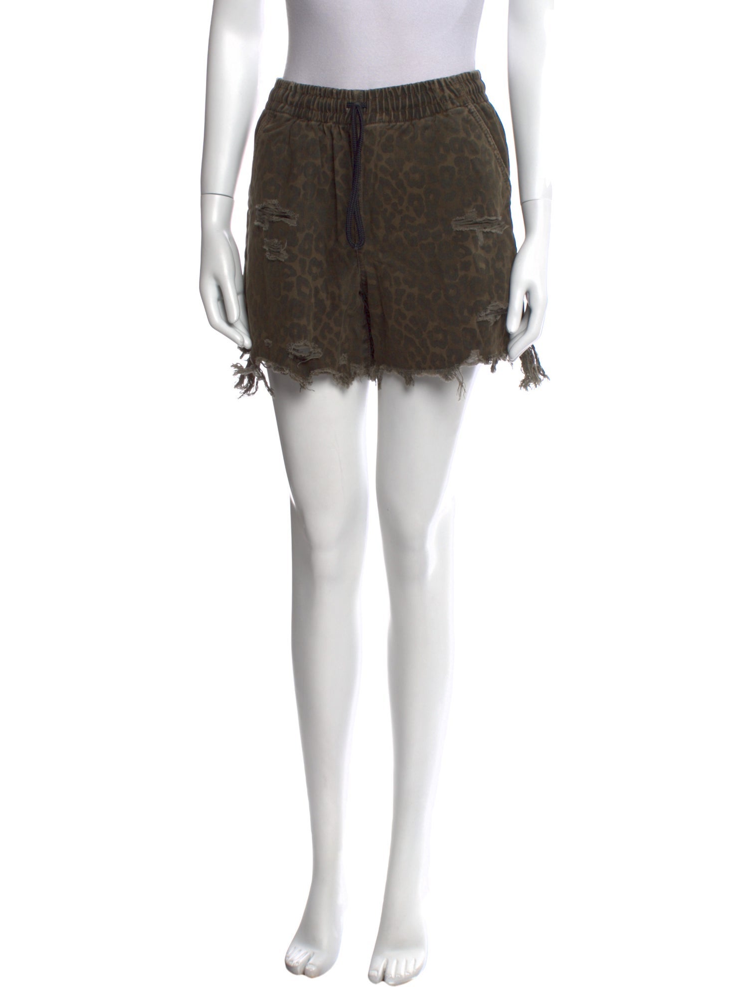 Denim x Alexander Wang Animal Print Mini Shorts