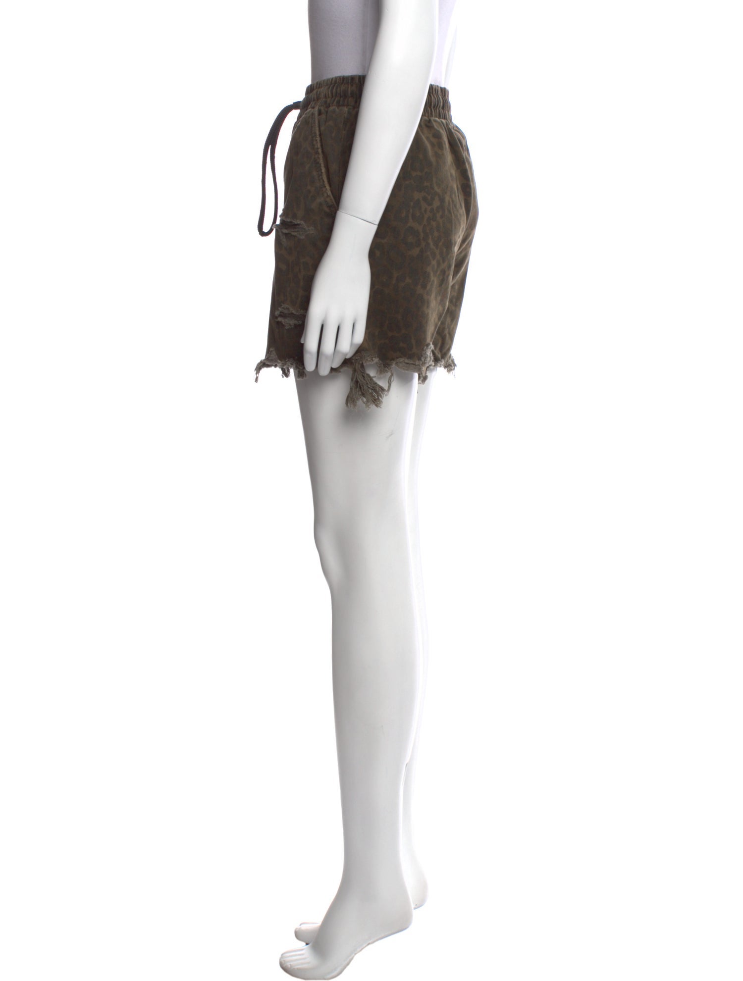 Denim x Alexander Wang Animal Print Mini Shorts