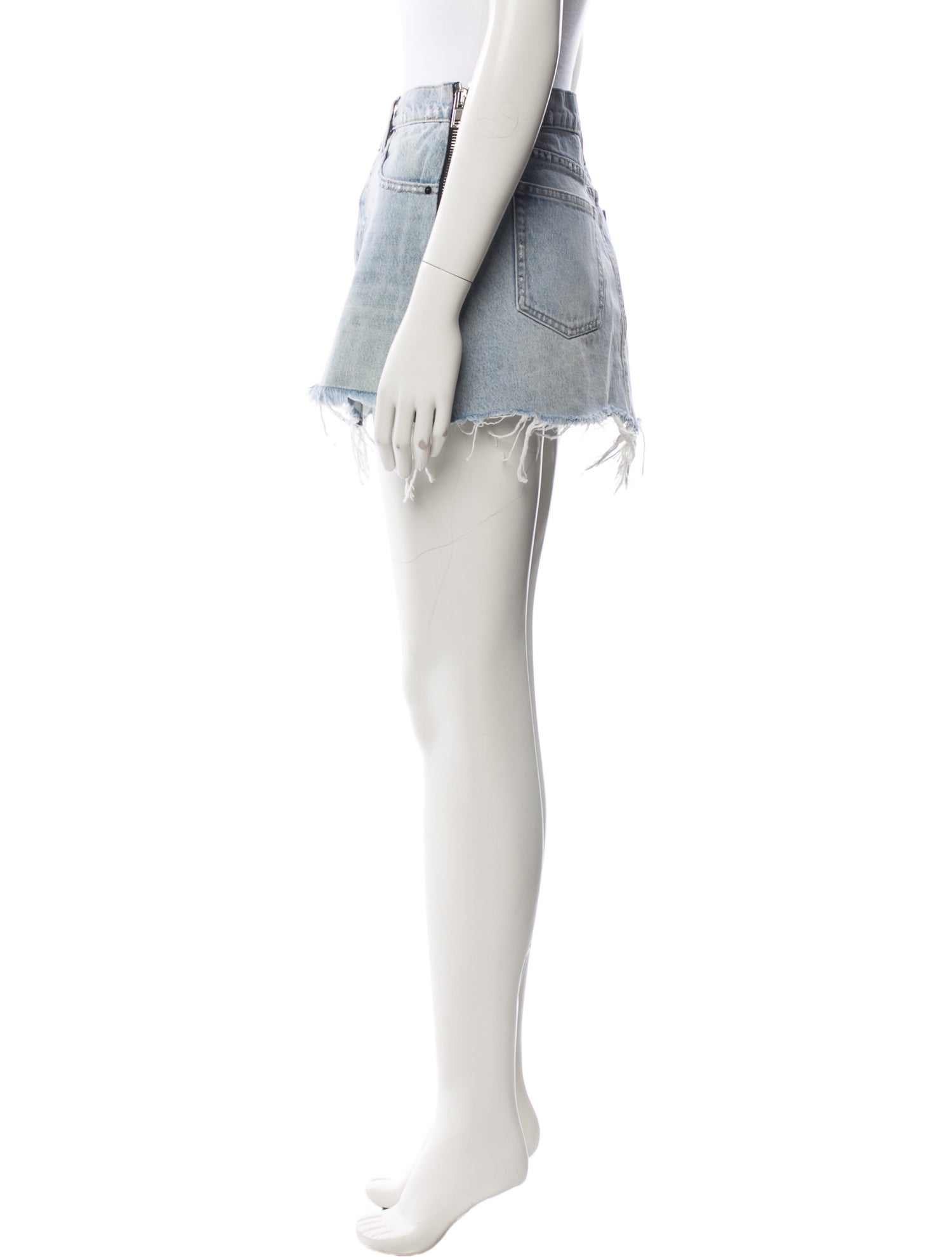 Denim x Alexander Wang Raw-Edge Trim Mini Skirt