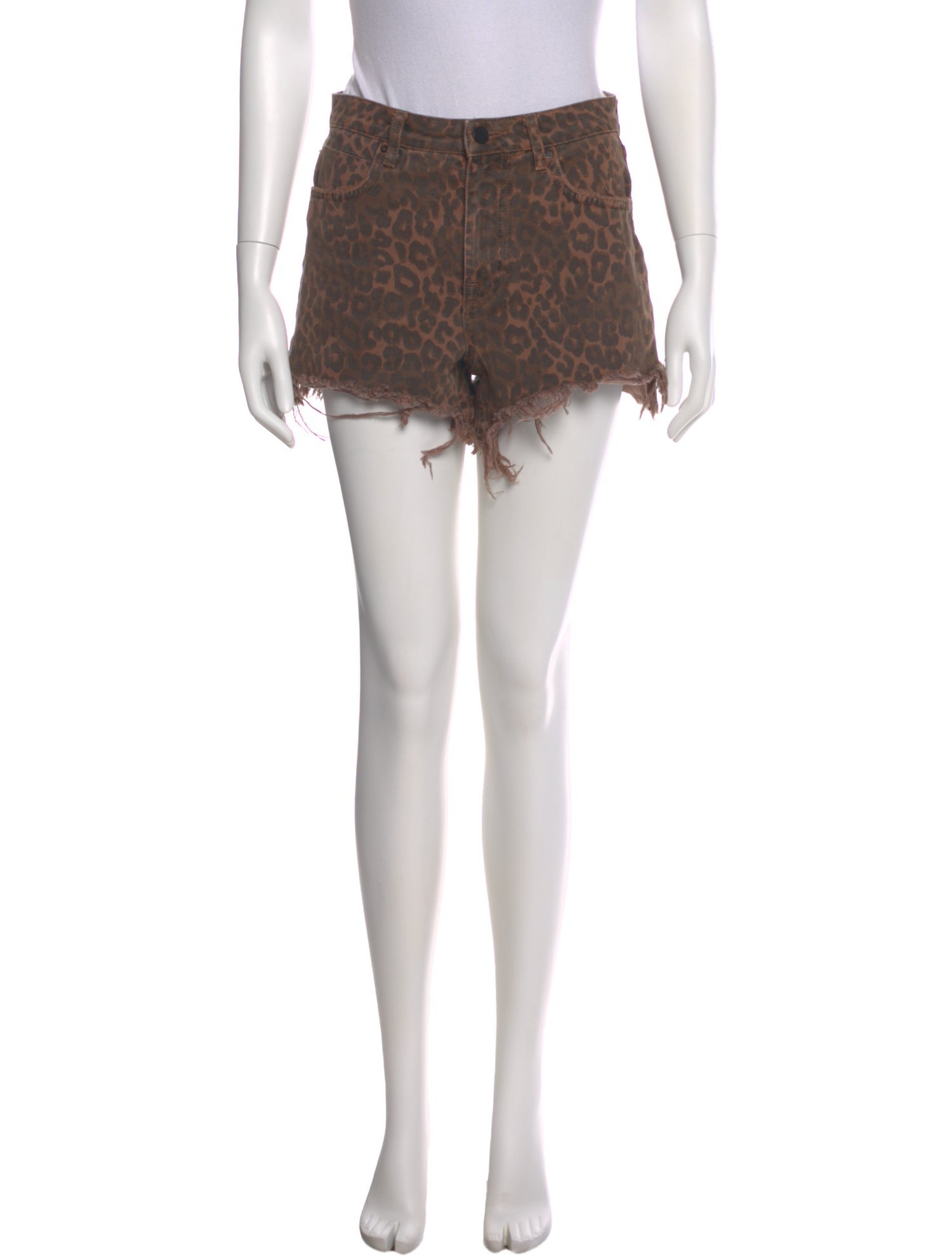 Denim x Alexander Wang Animal Print Mini Shorts