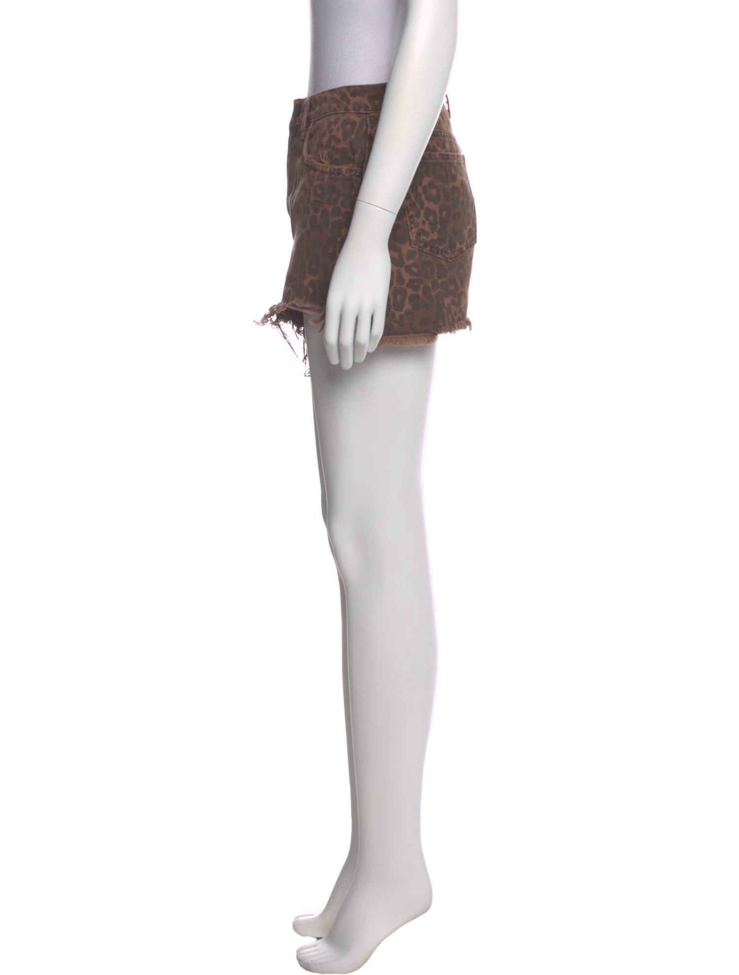 Denim x Alexander Wang Animal Print Mini Shorts