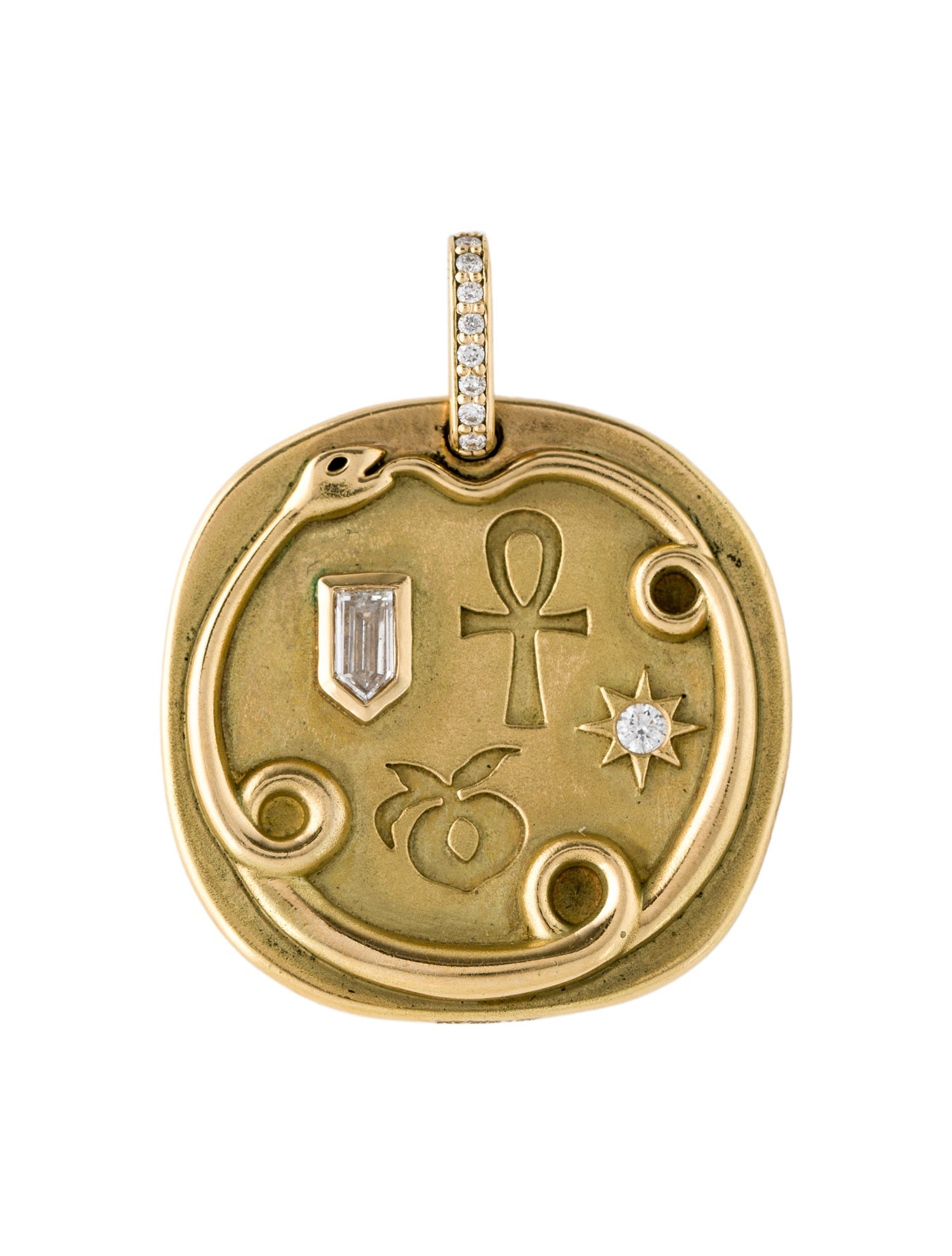 Dyne 18K Diamond & Enamel Large Two-Sided Pendant