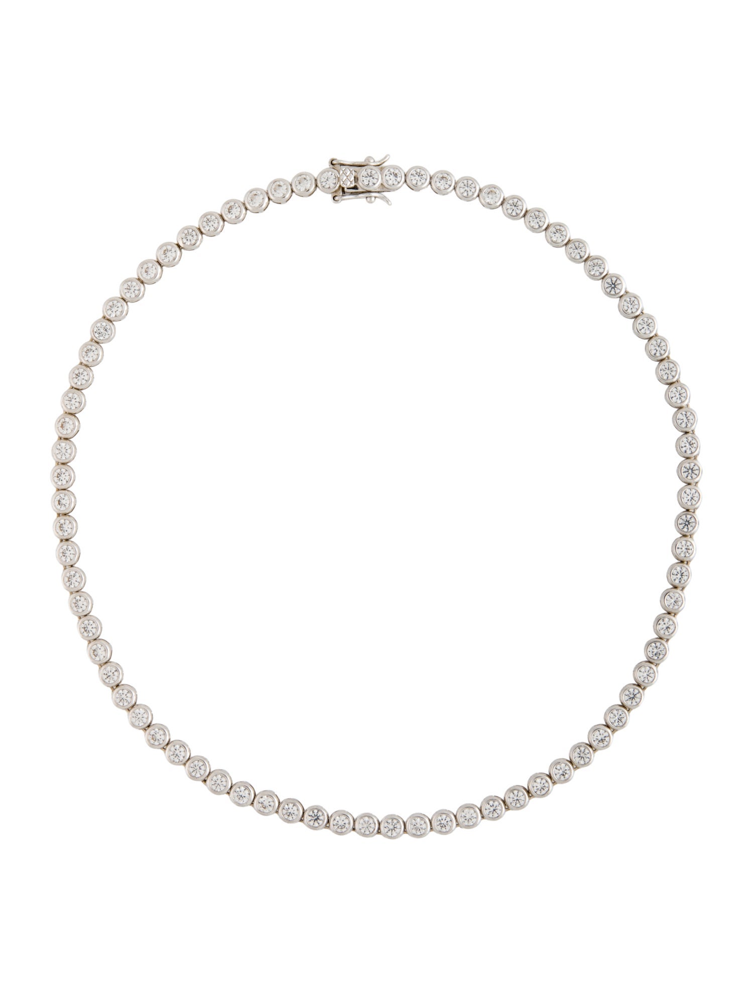 Dorsey 13.02CT Synthetic Sapphire James Bezel Riviere Necklace