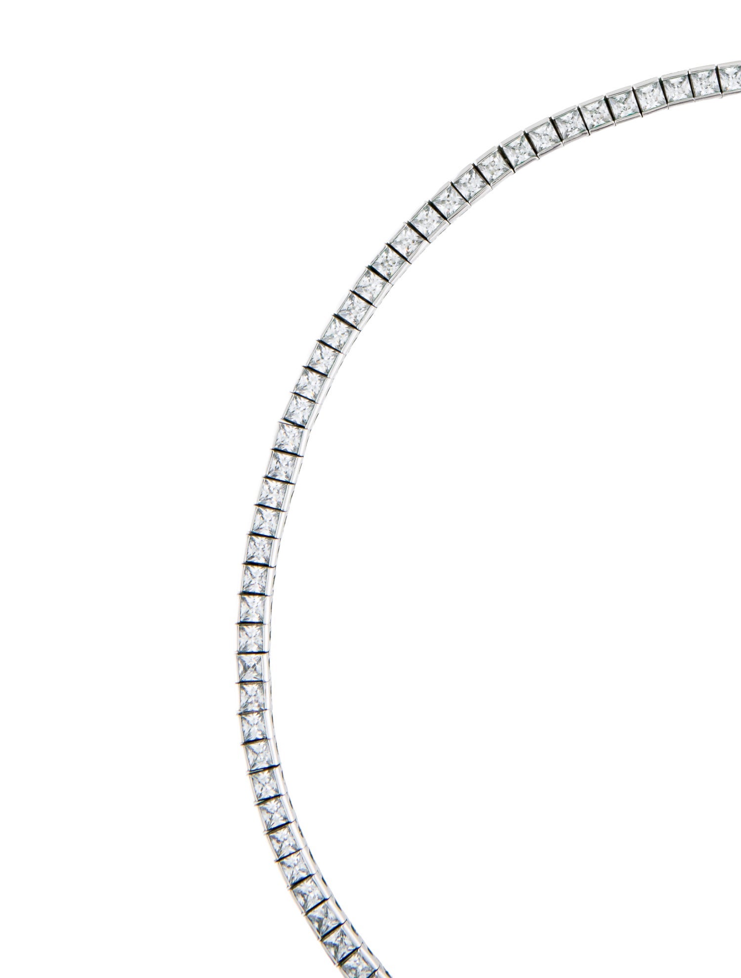 Dorsey Cubic Zirconia Princess Cut Collar Necklace