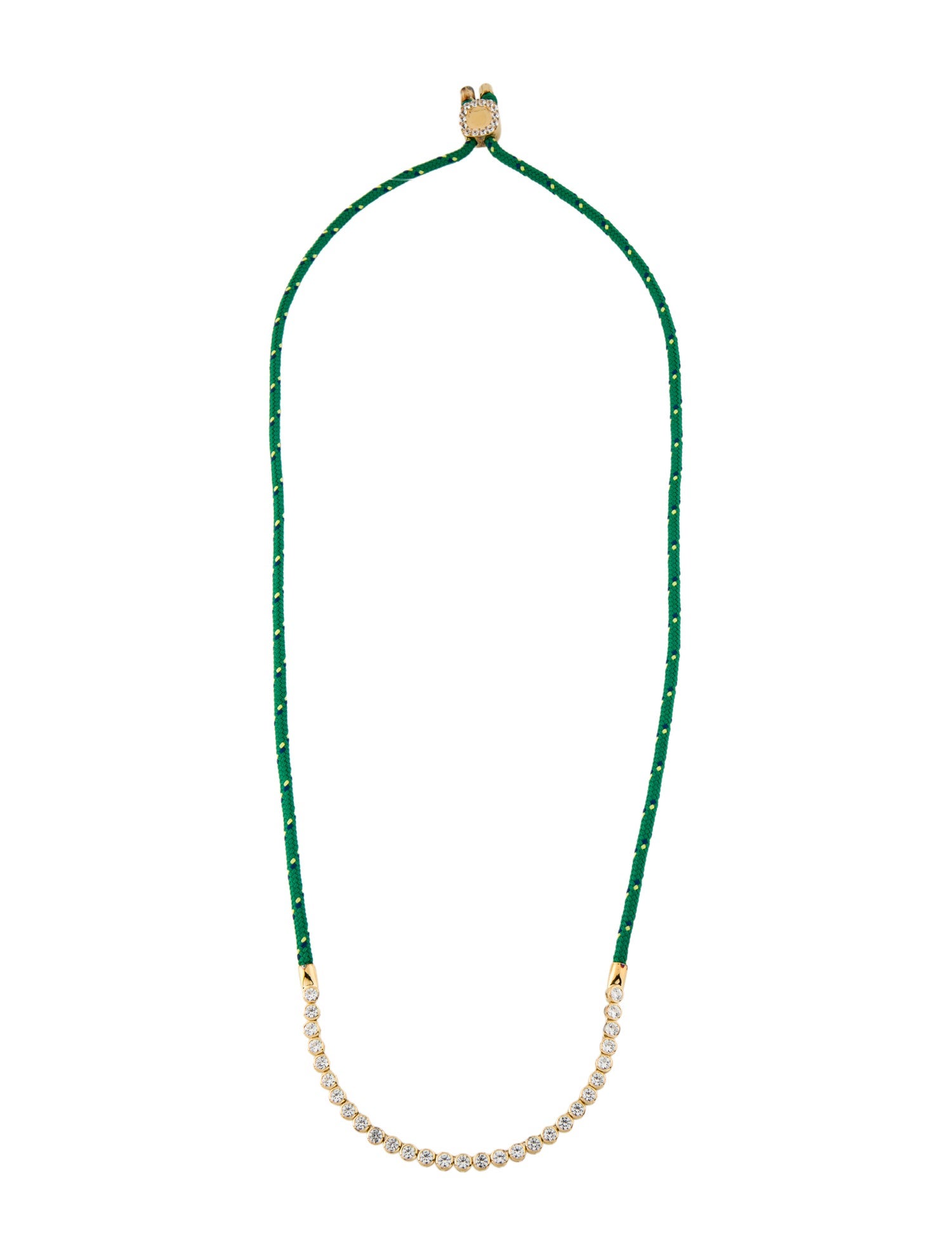 Dorsey Paracord 3.67ctw Lab-Grown Colorless Sapphire James Bezel Vert Necklace