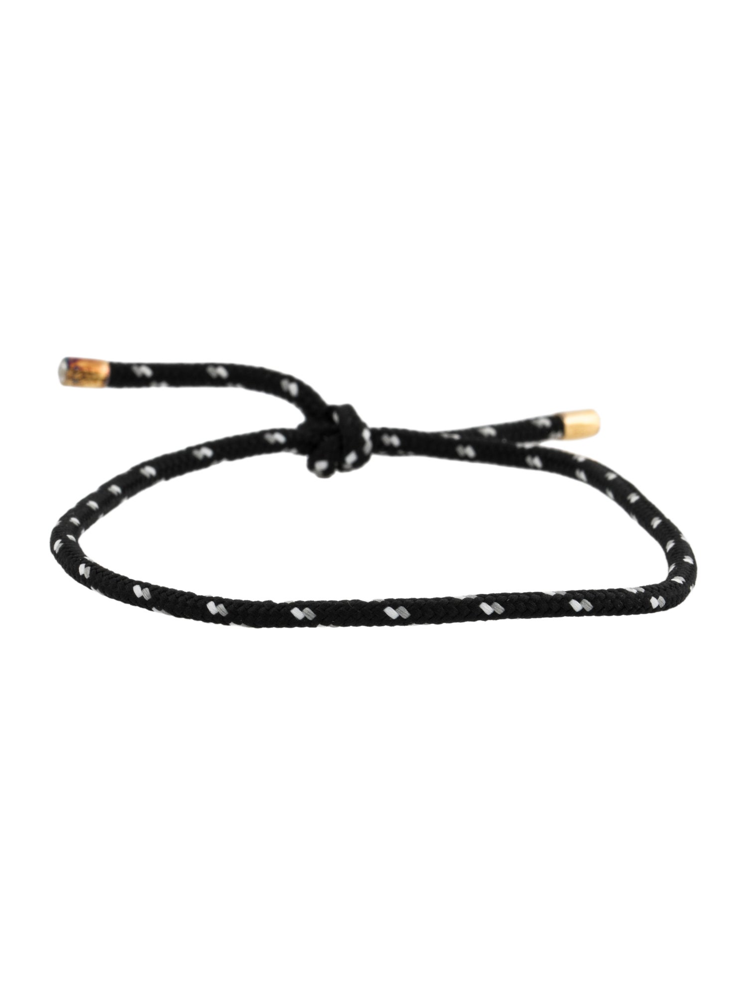 Dorsey Paracord Lab-Grown Colorless Sapphire James Bezel Noir Et Blanc Tie Anklet