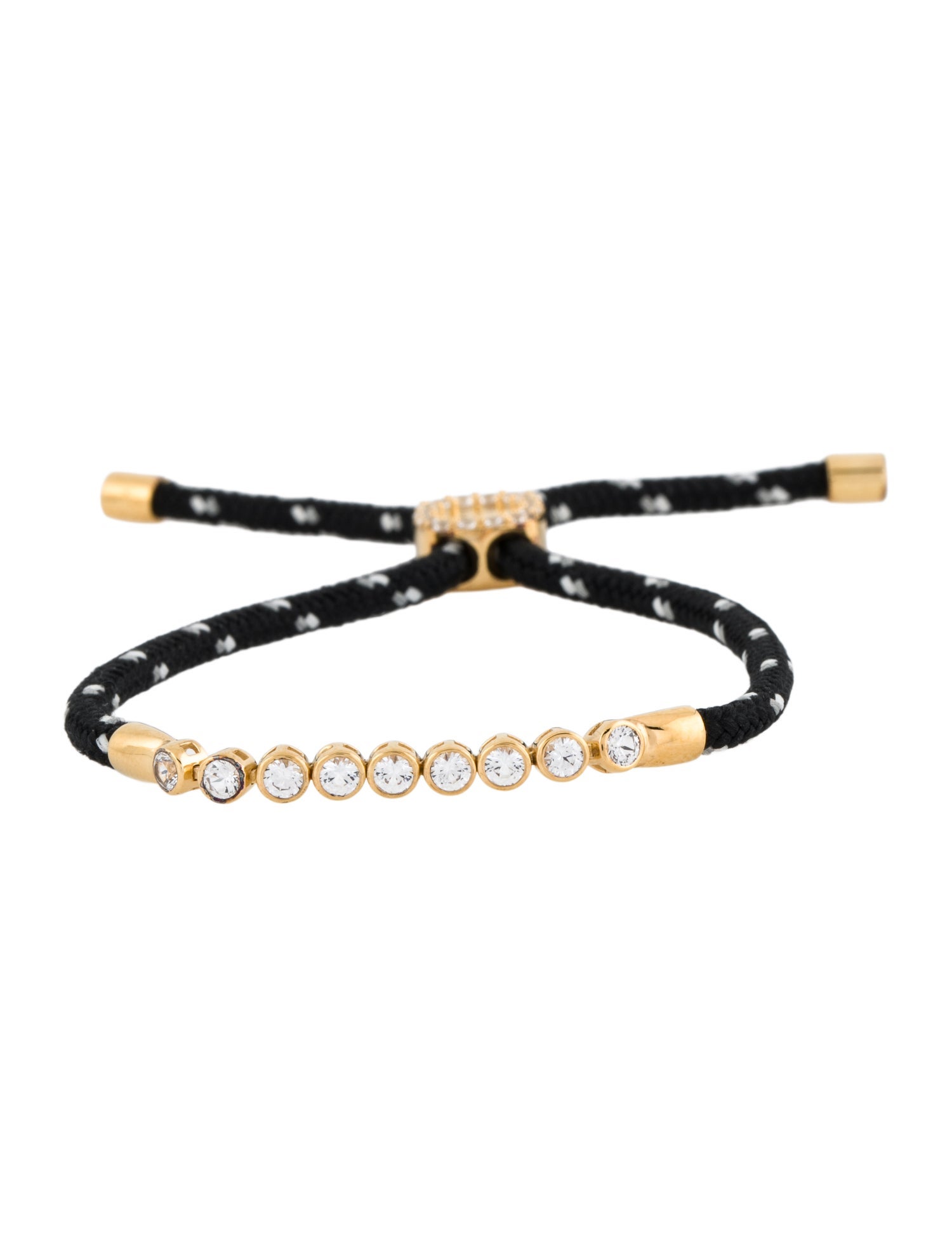 Dorsey Paracord 1.47ctw Lab-Grown Colorless Sapphire Noir Et Blanc Bracelet