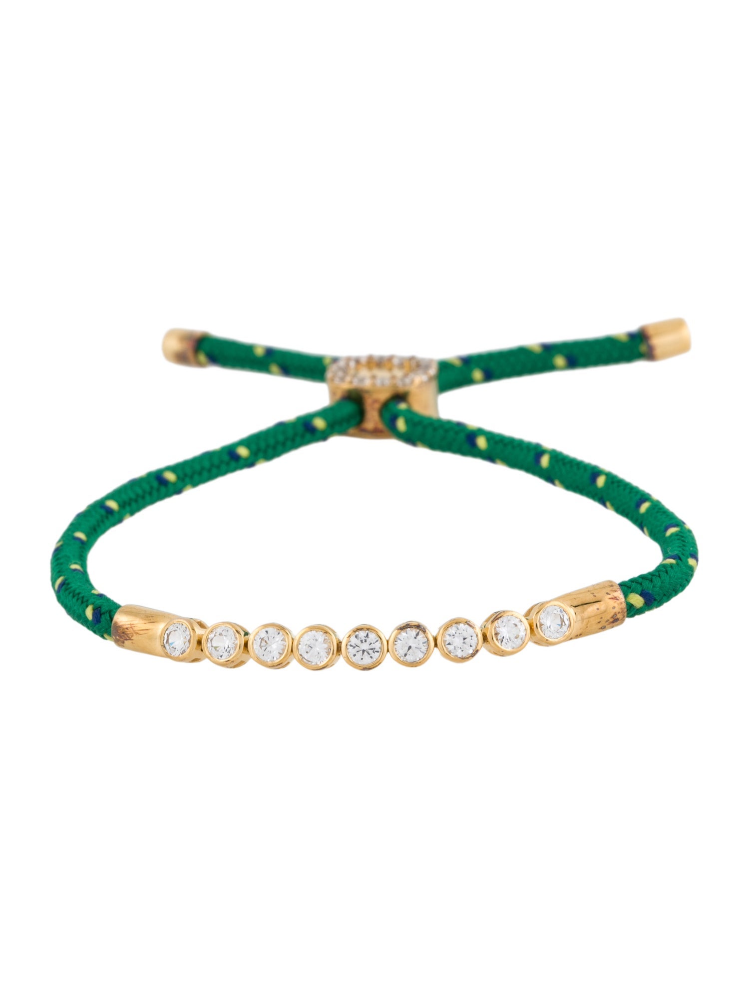 Dorsey Paracord 1.47ctw Lab-Grown Colorless Sapphire Jamez Bezel Vert Bracelet