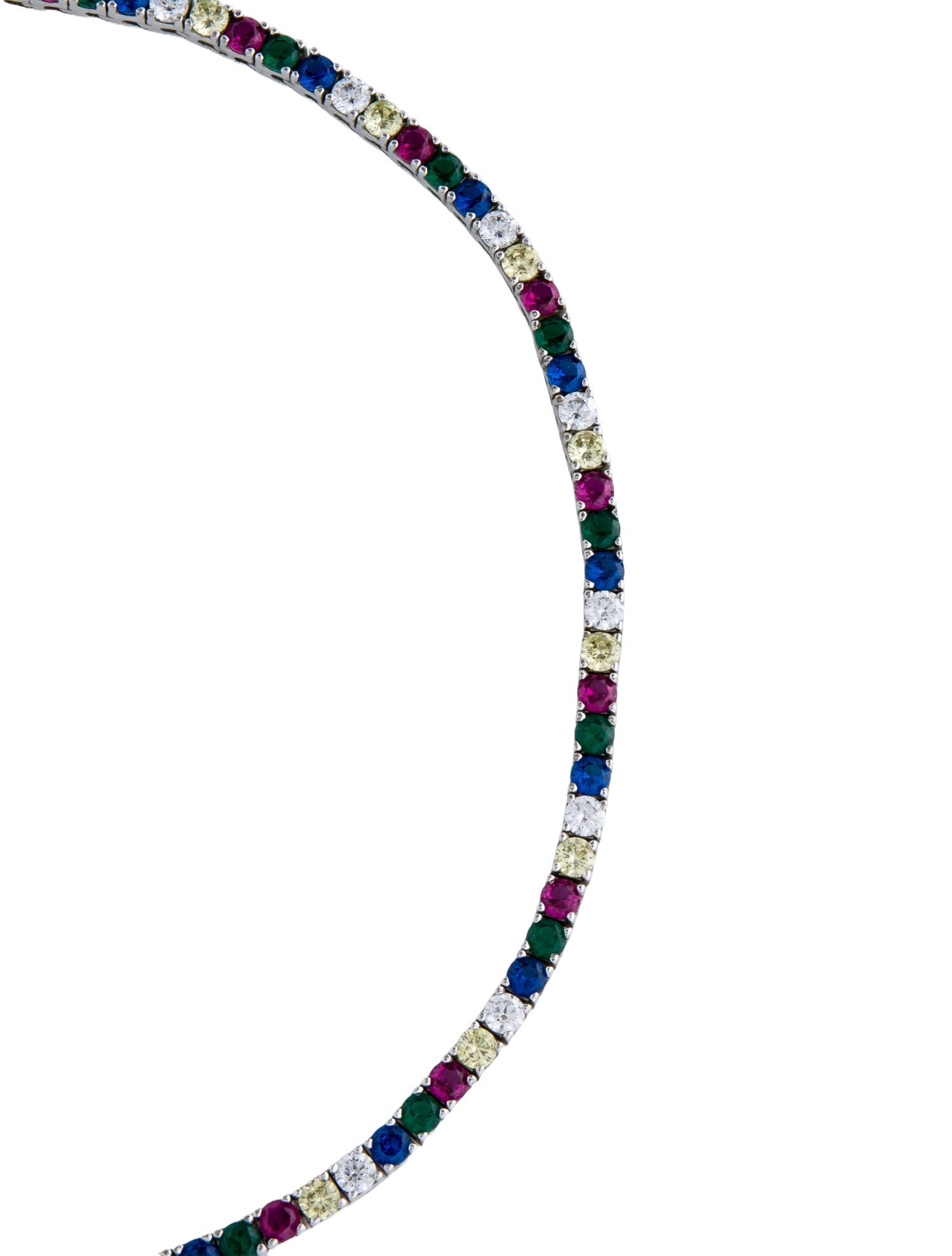Dorsey Crystal, Cubic Zirconia, Synthetic Spinel & Synthetic Ruby Tennis Necklace