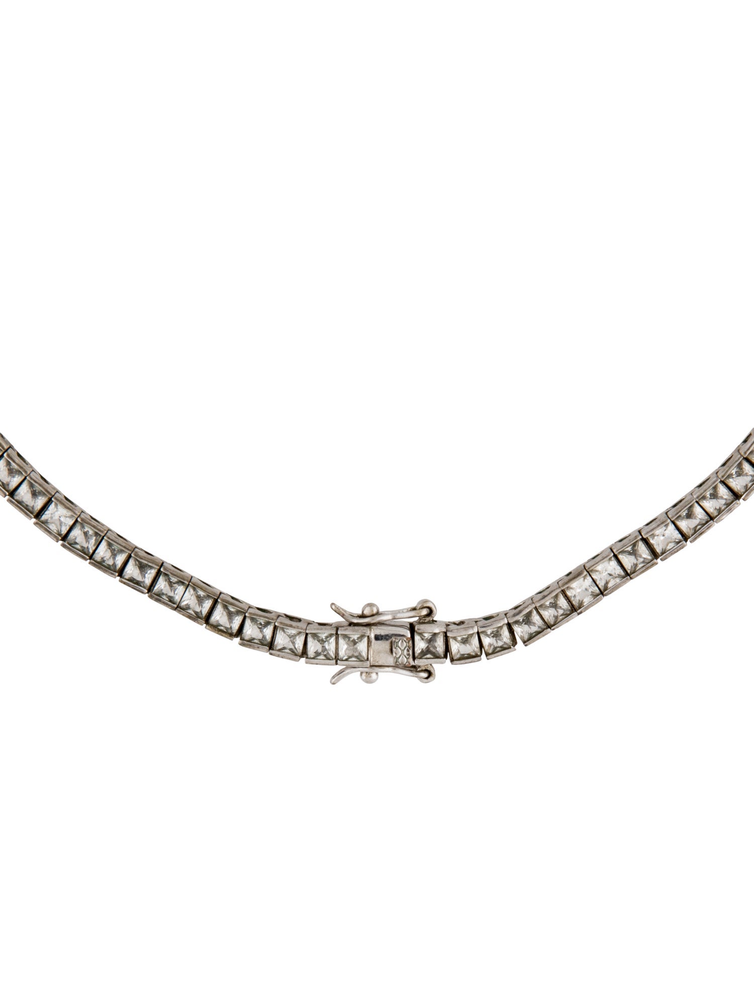 Dorsey 21.00ct Lab-Grown Colorless Sapphire Rivière Necklace