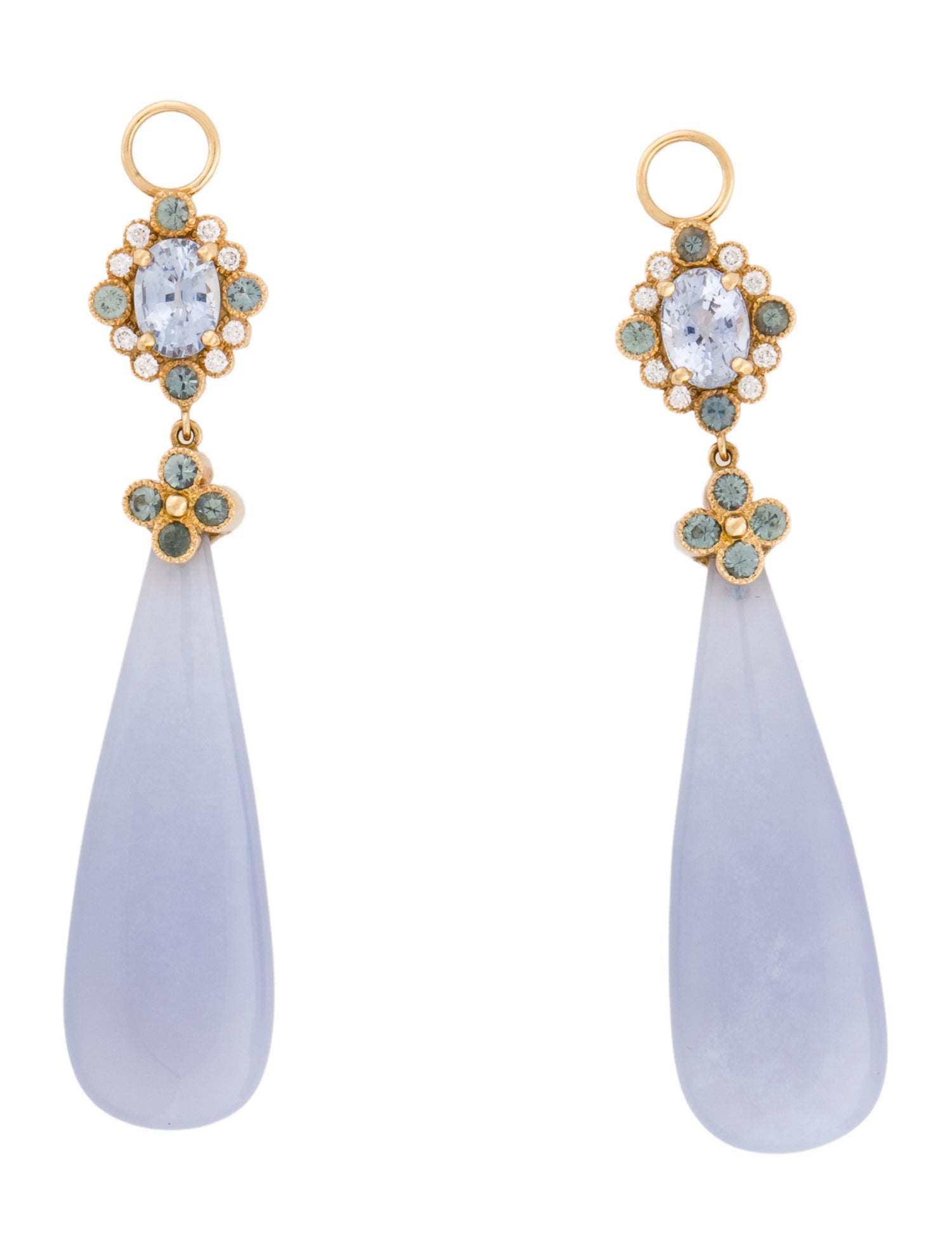 Erica Courtney 18K Sapphire, Chalcedony & Diamond Fairy Tale Ending Earring Enhancers