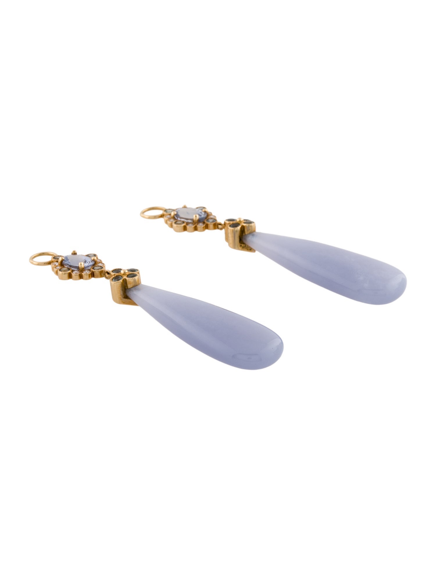 Erica Courtney 18K Sapphire, Chalcedony & Diamond Fairy Tale Ending Earring Enhancers