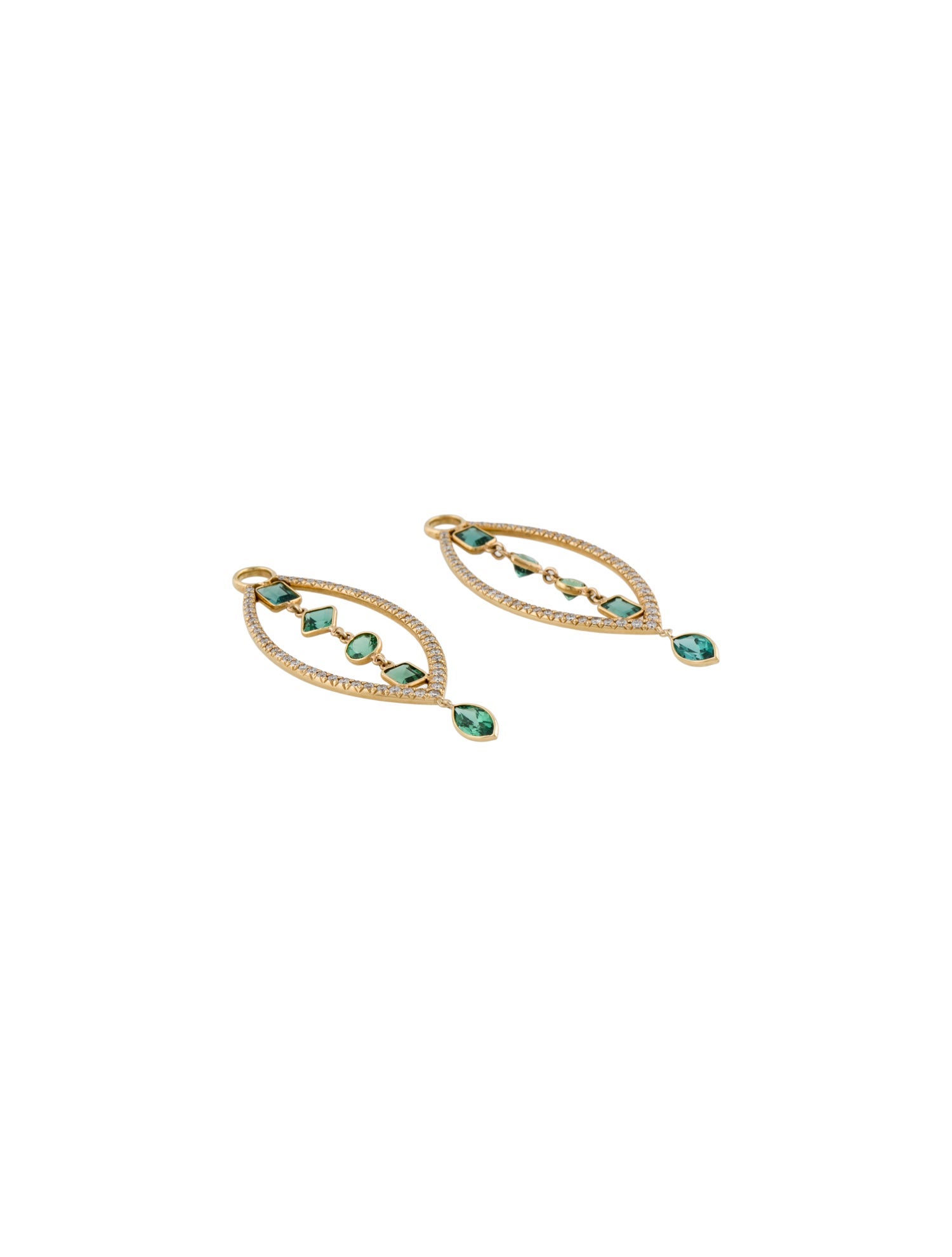 Erica Courtney 18K 3.61ctw Tourmaline & Diamond Earring Enhancers