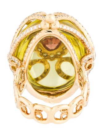 Erica Courtney 18K 1.70ctw Diamond, Citrine & Spinel 'Starlight' Cocktail Ring