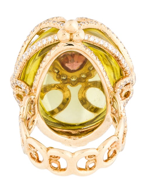 Erica Courtney 18K 1.70ctw Diamond, Citrine & Spinel 'Starlight' Cocktail Ring