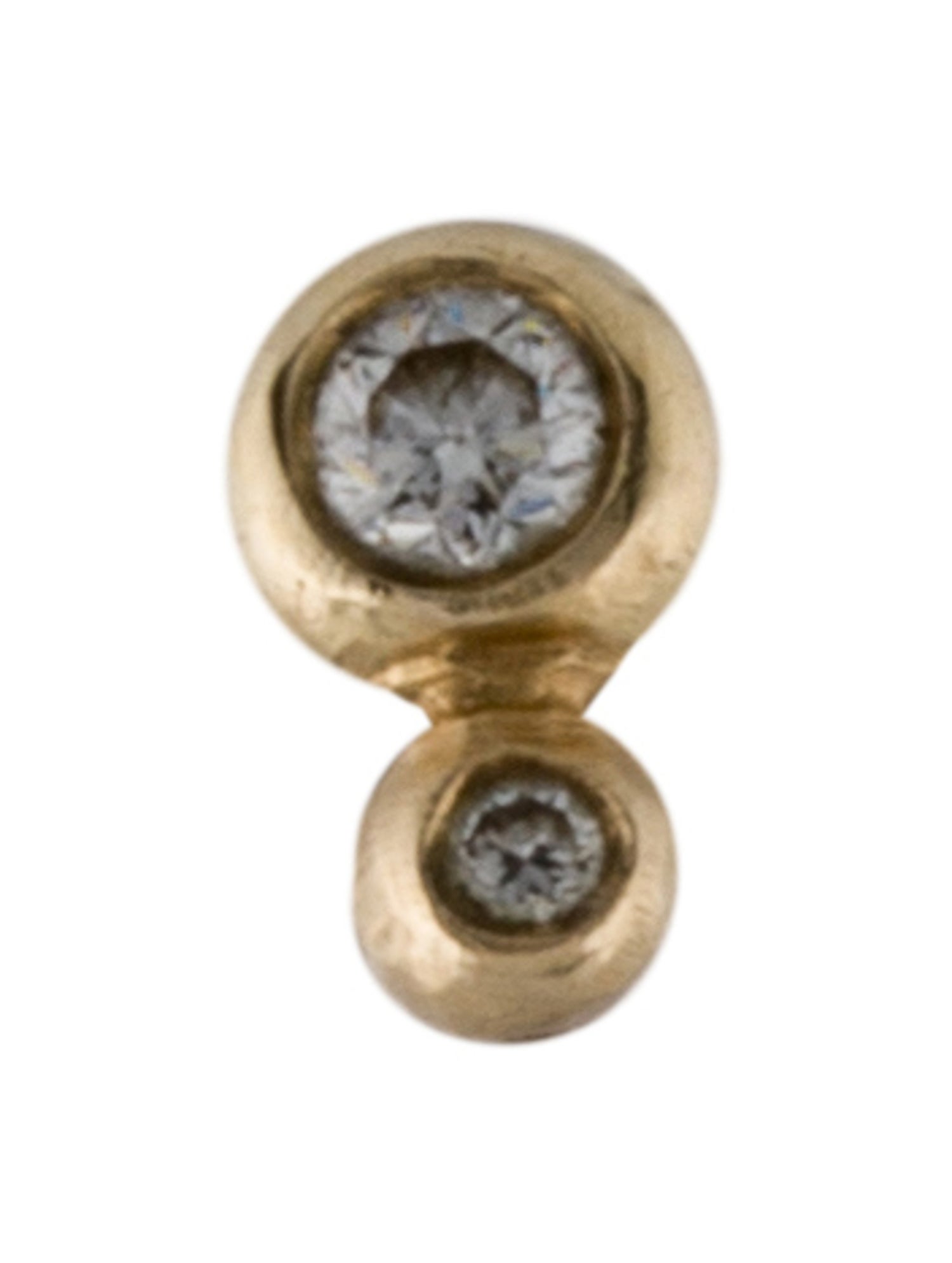 WWAKE 10K Diamond Two Step Single Stud Earring