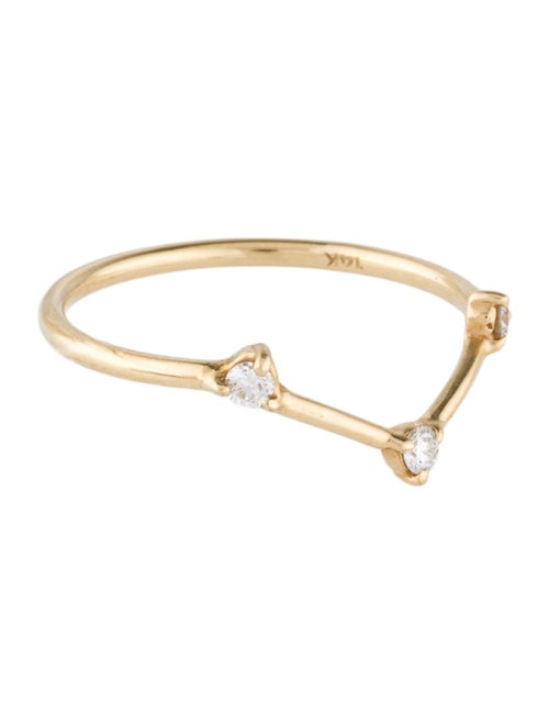WWAKE 14K Diamond Three-Step Triangle Ring