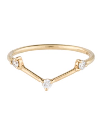 WWAKE 14K Diamond Three-Step Triangle Ring