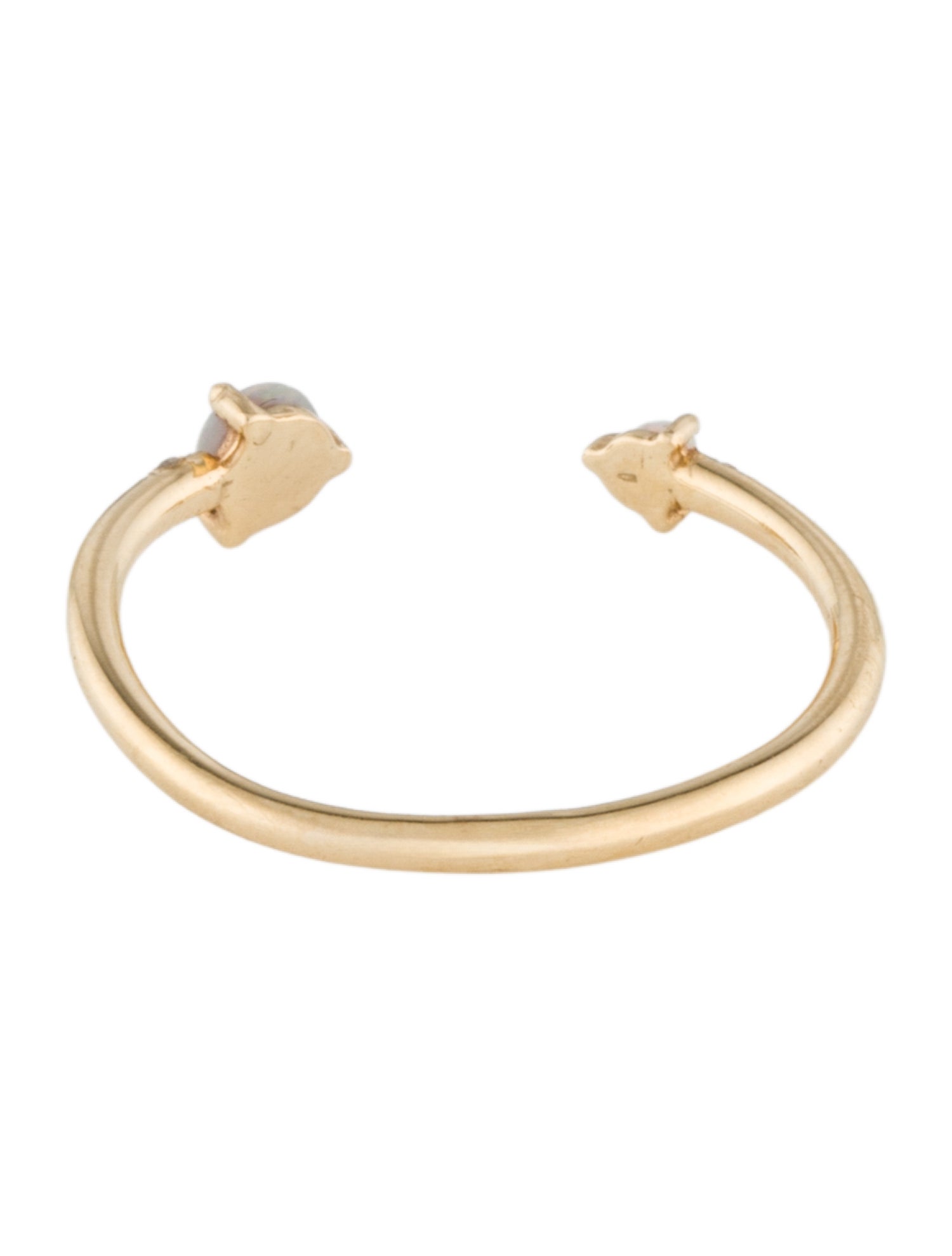 WWAKE 14K Opal & Diamond Open Band