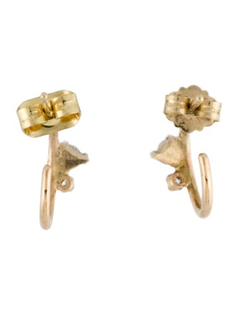 WWAKE 14K Opal & Diamond Two Step Mini Hoops