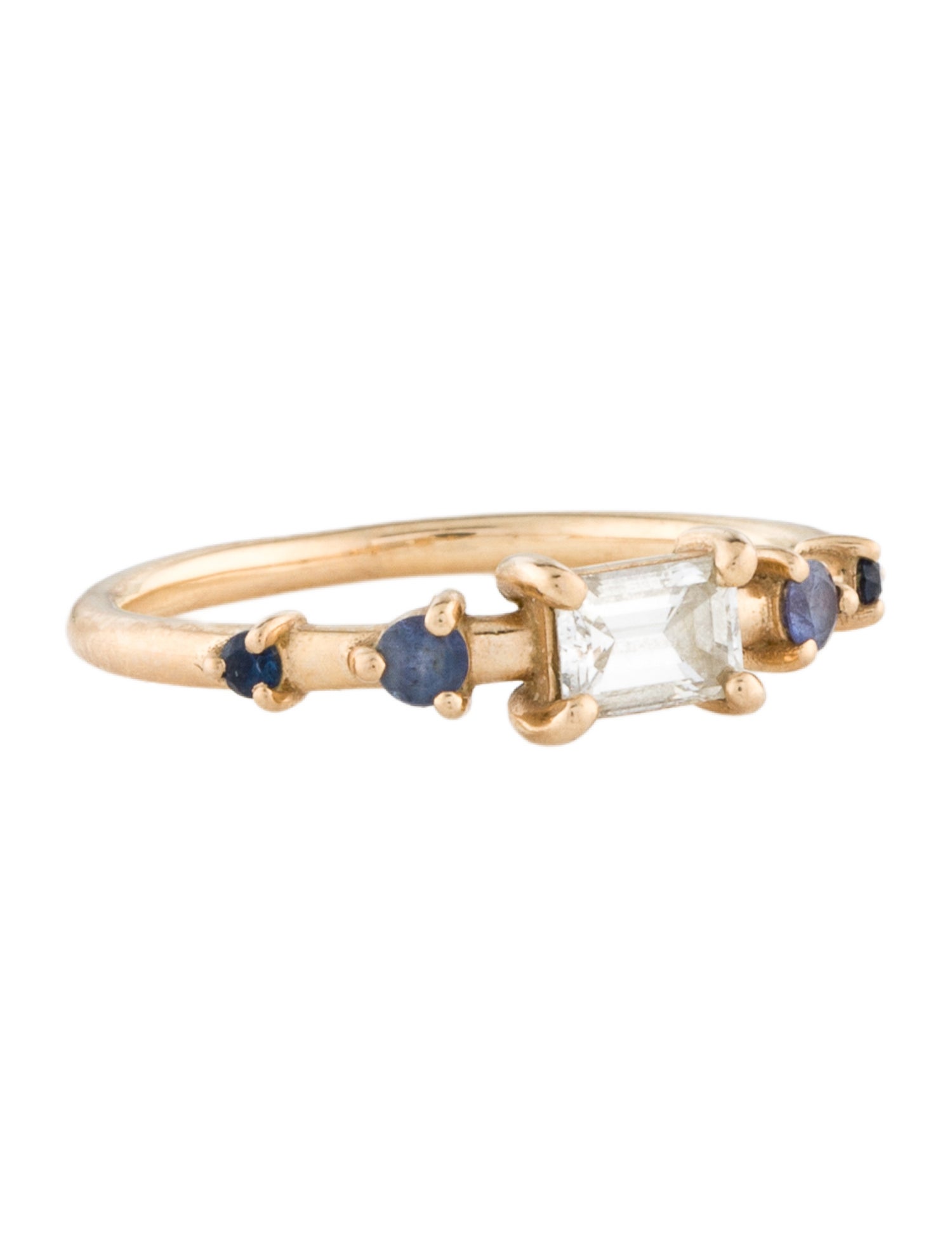 WWAKE 14K Sapphire & Diamond Band