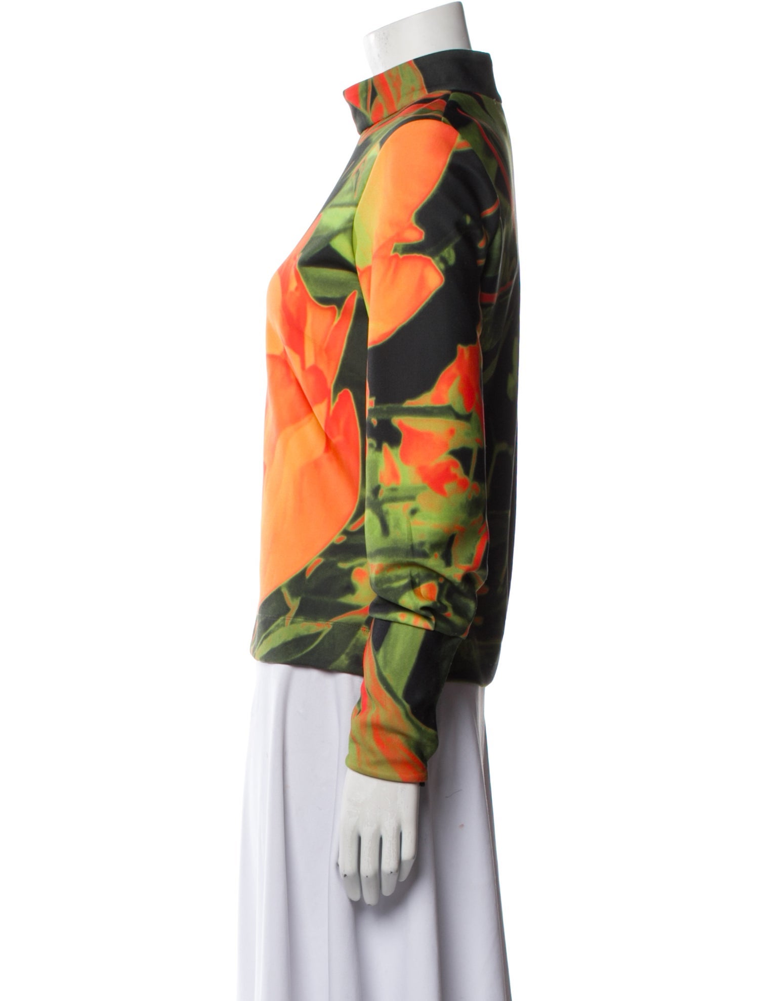 Elisha Abargel Floral Print Turtleneck Blouse