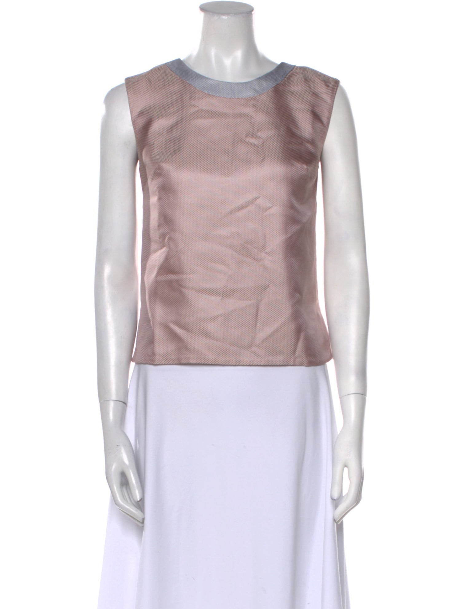 Elisha Abargel Bateau Neckline Sleeveless Crop Top