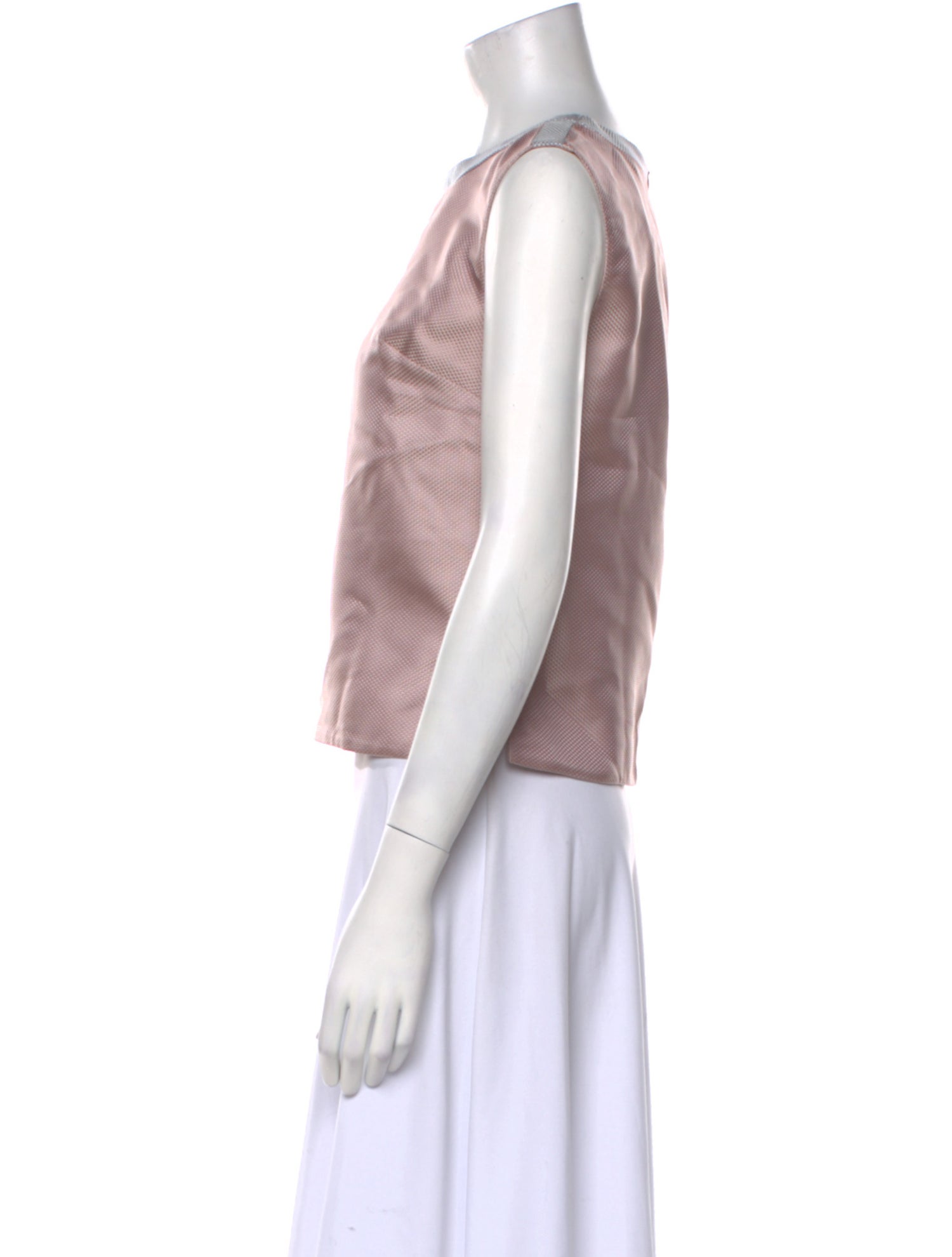 Elisha Abargel Bateau Neckline Sleeveless Crop Top