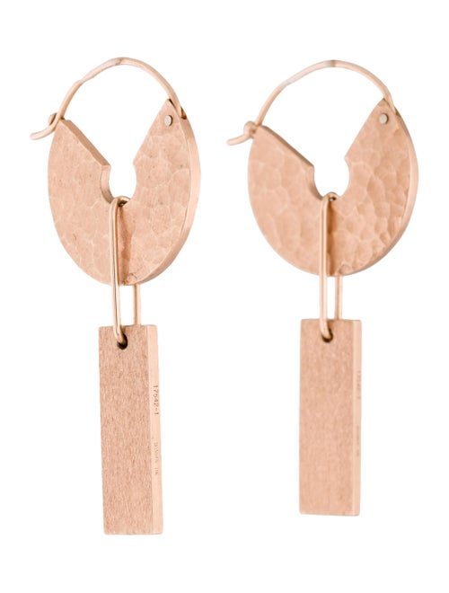 18K Geometric Drop Earrings rose
