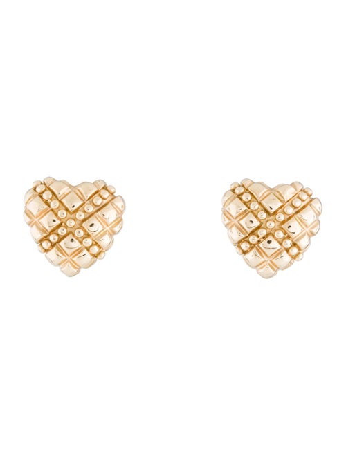 14K Heart Earclips yellow