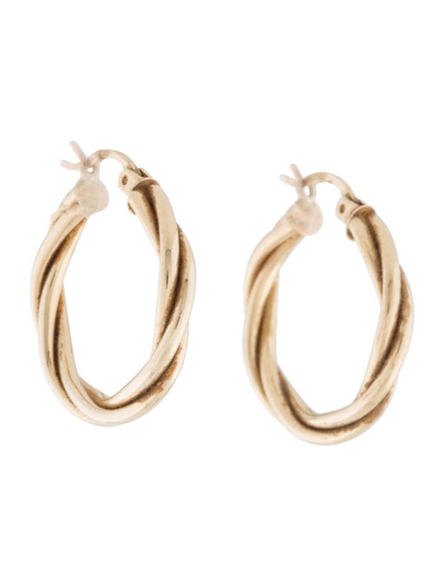 Earrings 14K Woven Hoop Earrings yellow