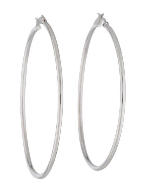 14K Hoop Earrings white