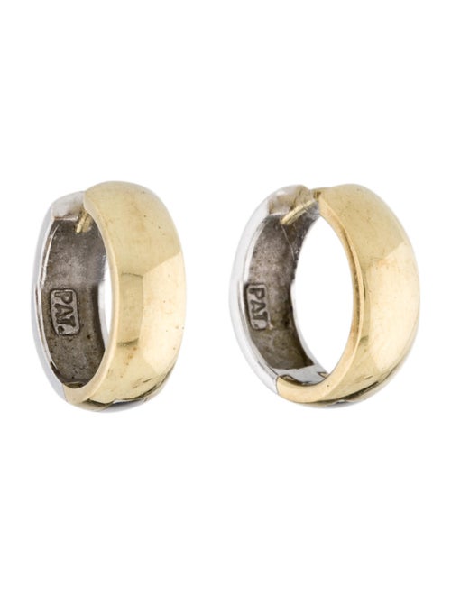 Two-Tone 14K Huggie Earrings yellow