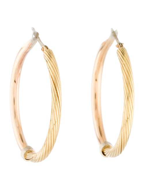 18K Textured Hoop Earrings yellow
