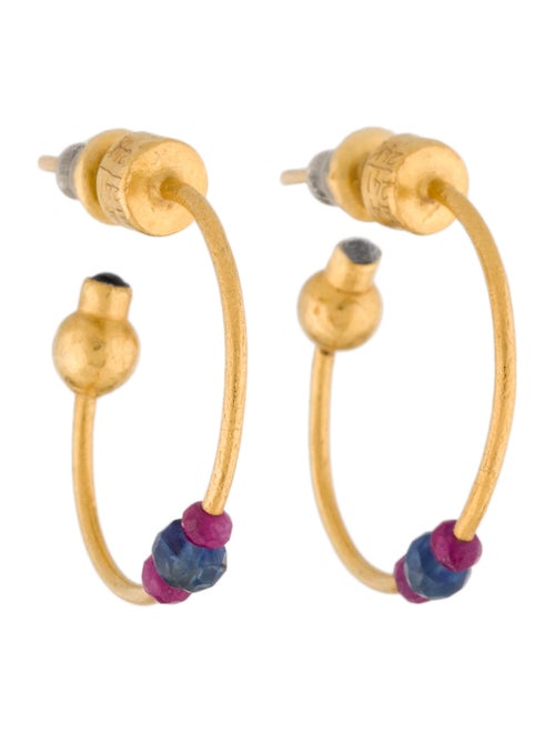 Earrings Sapphire & Ruby Hoop Earrings Yellow