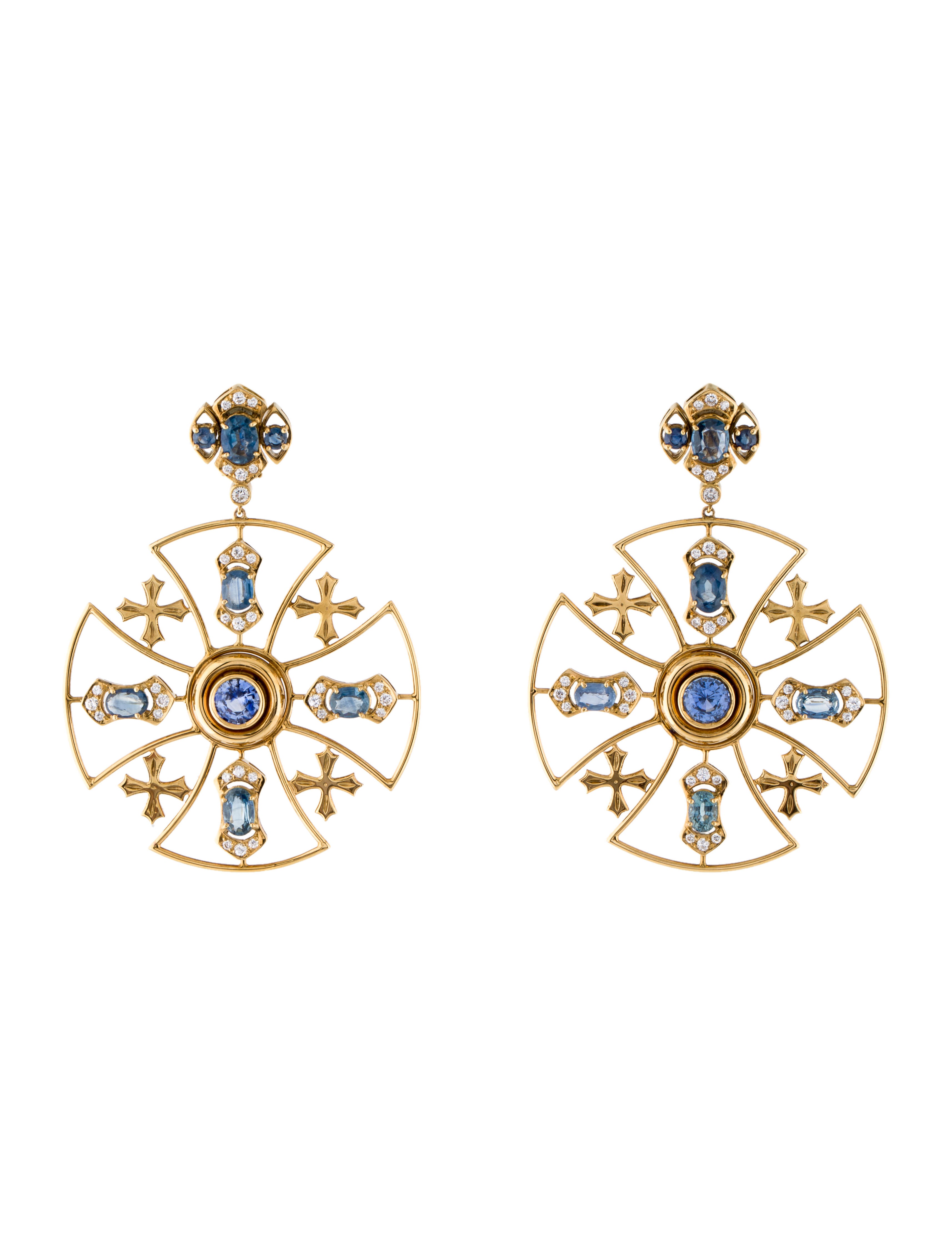 Earrings 18K Sapphire Drop Earrings