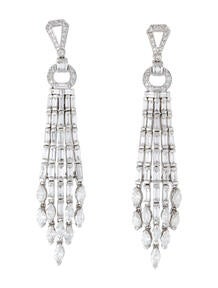 18K 6.57ctw Diamond Drop Earrings
