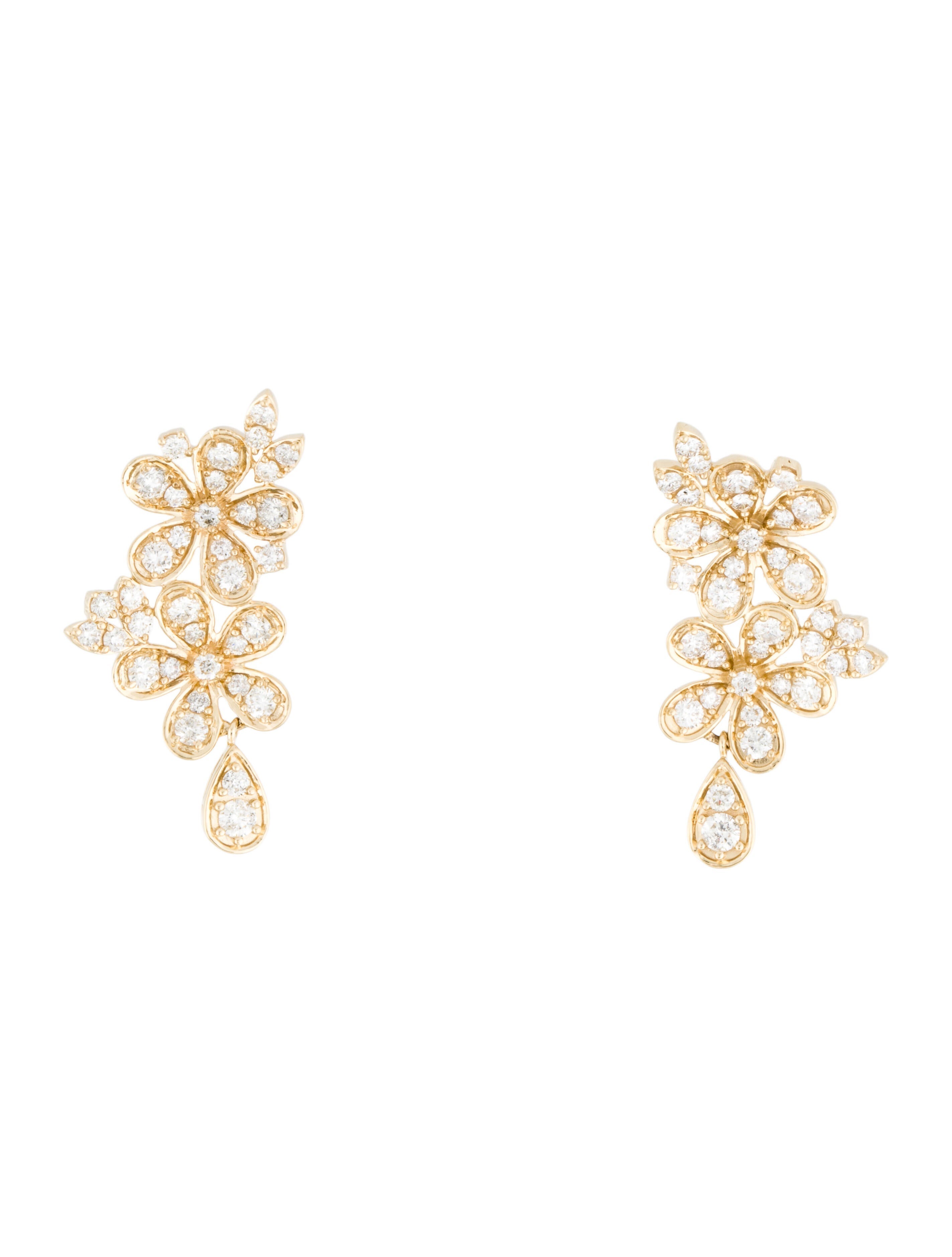 Elizabeth Showers 18K Turquoise & Diamond Drop Earrings 18K Yellow