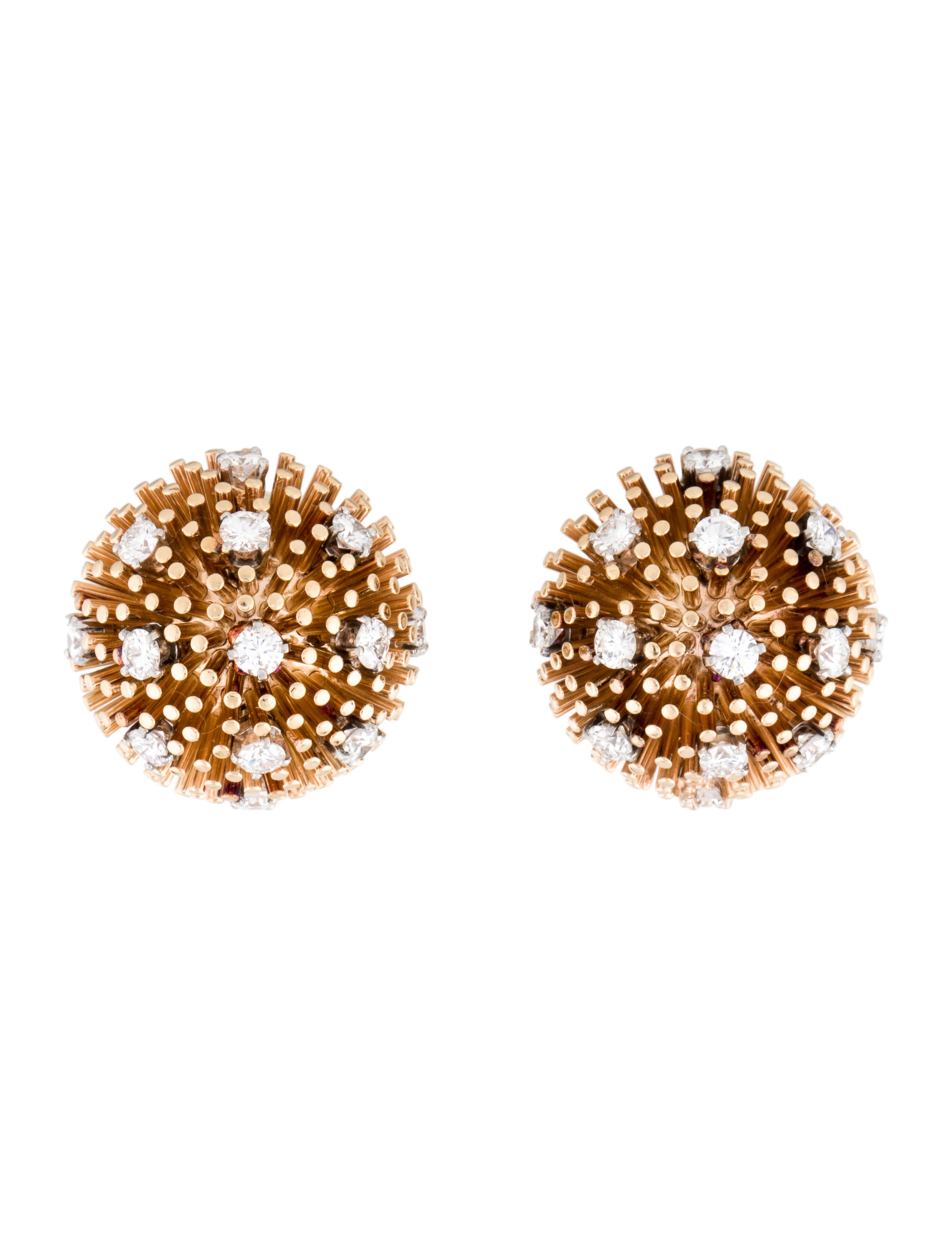 Earrings 14K 2.86ctw Diamond ClipOn Earrings 14K Yellow Gold ClipOn