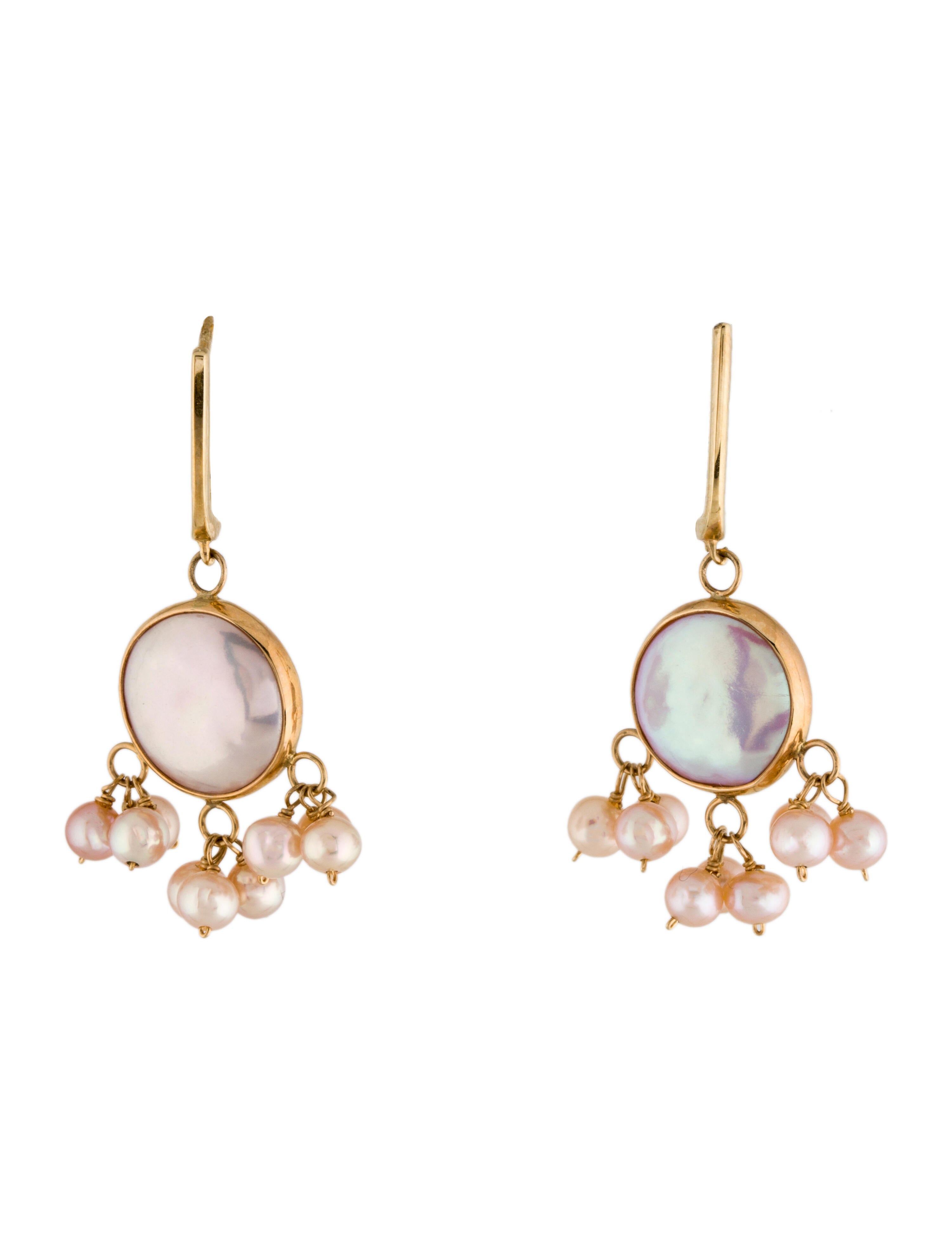 Earrings 18K Fire Opal Drop Earrings 18K Yellow Gold Drop, Earrings