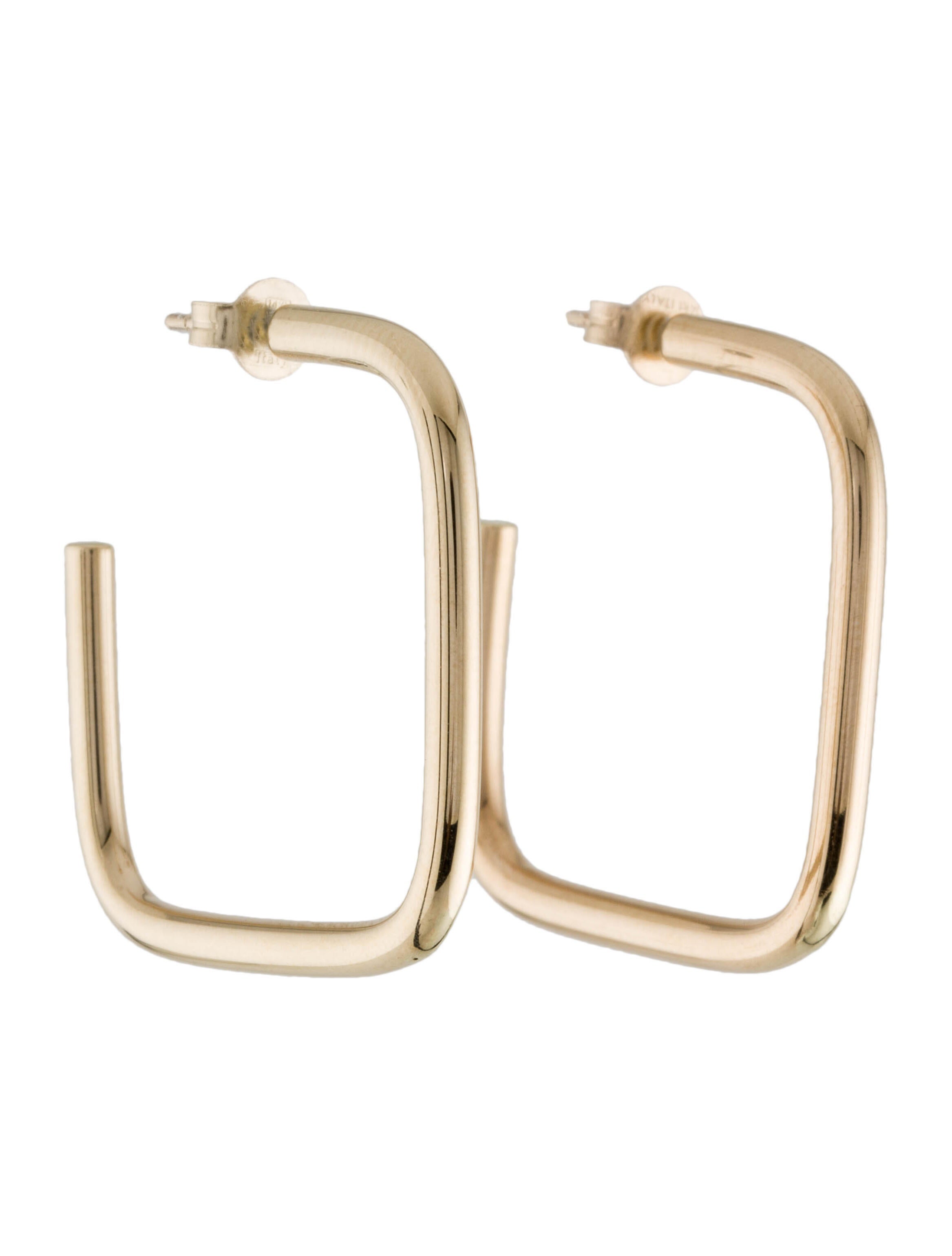 Earrings 14K Square Hoop Earrings