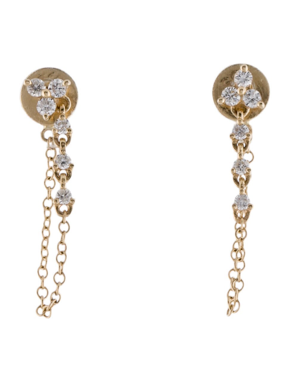 Judith Ripka TwoTone Diamond Heart Drop Earrings Gold, 18K Yellow