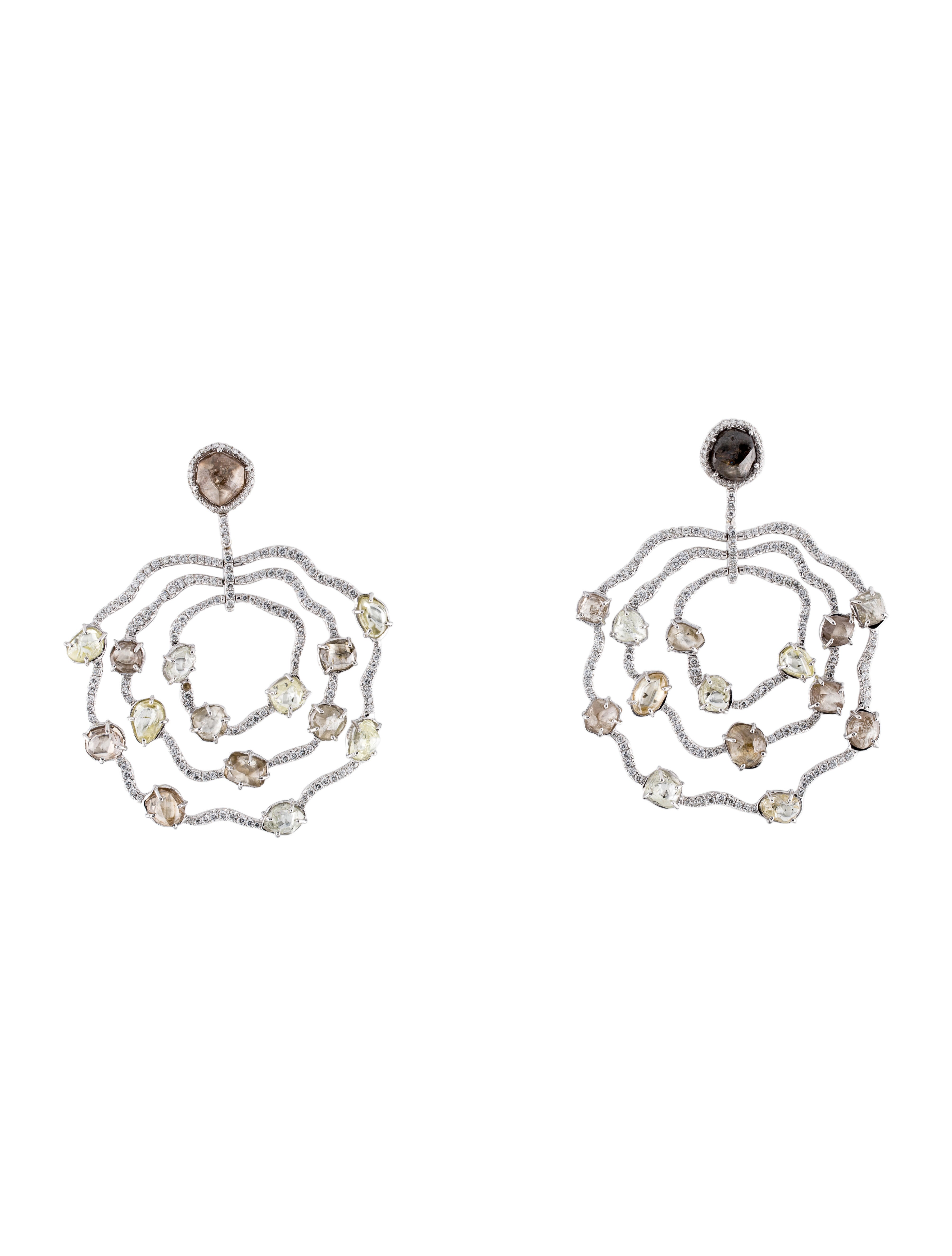 Earrings 18K Diamond Statement Drop Earrings
