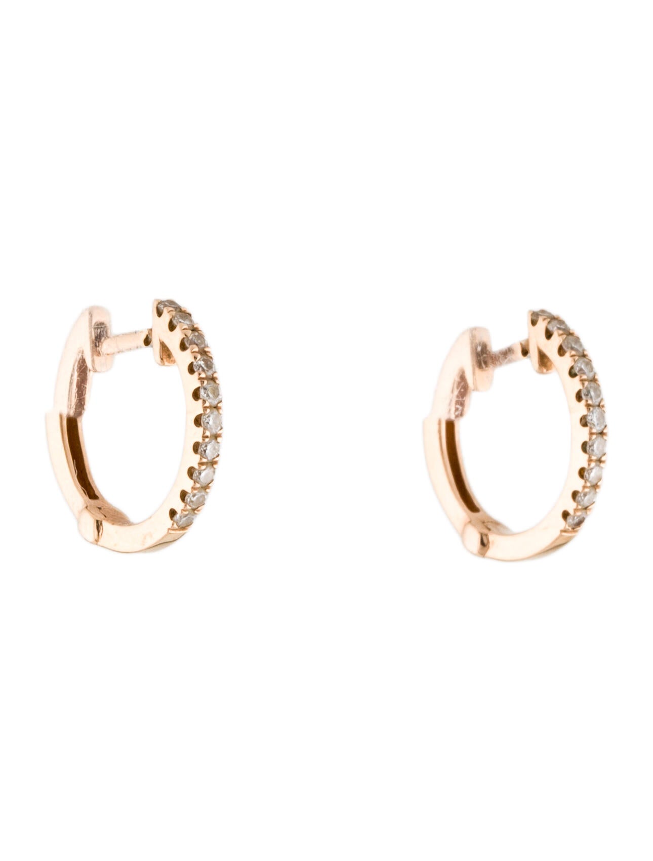 Earrings 14K Diamond Huggie Earrings