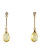 Earrings 14K Heliodor & Diamond Drop Earrings