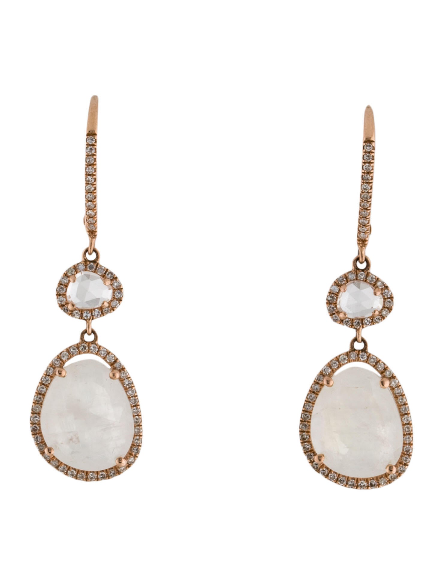 Marchesa 14K Diamond Drop Earrings 14K Yellow Gold Drop, Earrings