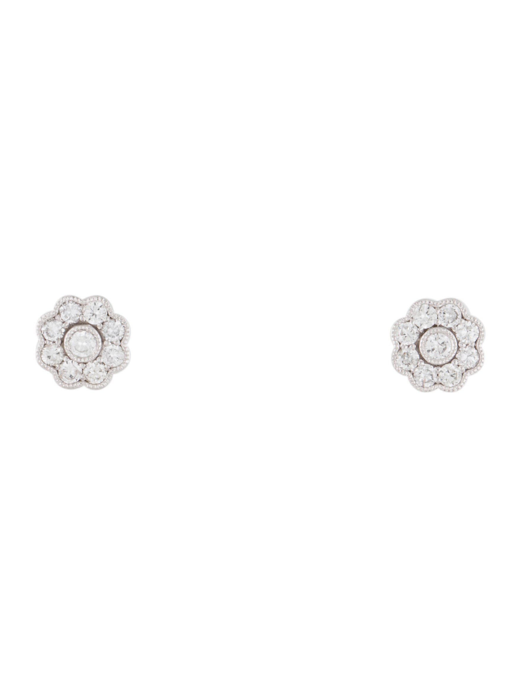 Roberto Coin 18K Princess Flower Small Stud Earrings 18K White Gold Stud, Earrings ROE30914